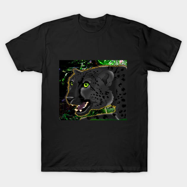 Panther stalks the night T-Shirt by lytebound